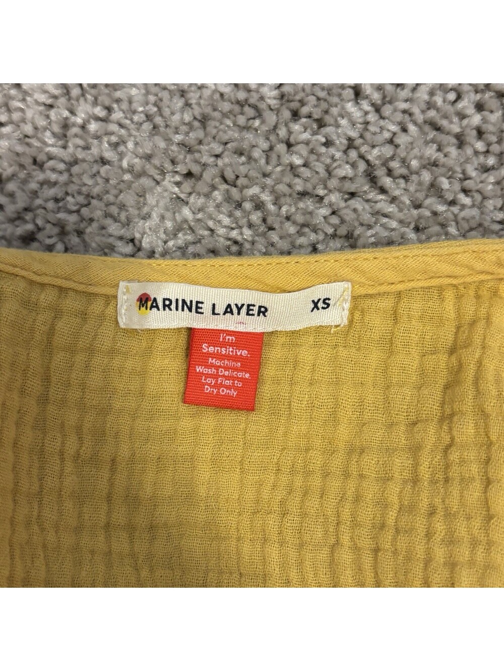 Marine Layer Cotton Gauze Wrap Dress Butter Yellow Size XS Lightweight Summer - Picture 3 of 6